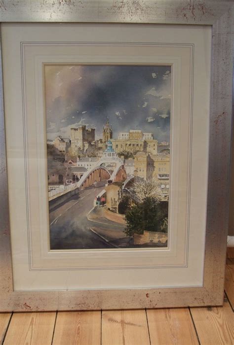 Superb Original Alan Reed Watercolour Swing Bridge Newcastle Tyne