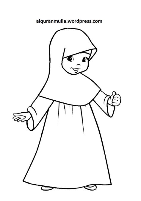 Gambar mewarnai anak perempuan muslim bagaimana menurut anda mengenai mewarnai gambar anak muslim di atas. Contoh Gambar Mewarnai Kartun Hijab - KataUcap