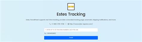 Estes Tracking Track Estes Freight Parcel Panel