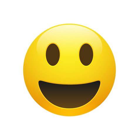 Premium Vector Vector Emoji Yellow Smiley Face With Eyes And Mouth On
