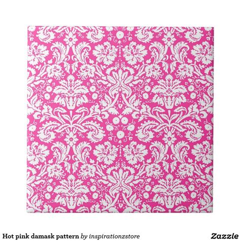 Hot Pink Damask Pattern Tile Uk Damask Pattern Tile