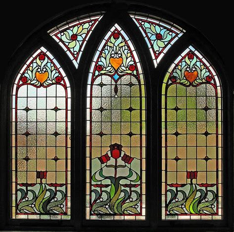 Victorian Gothic Arch Window Art Stained Stained Glass Decor Faux Stained Glass