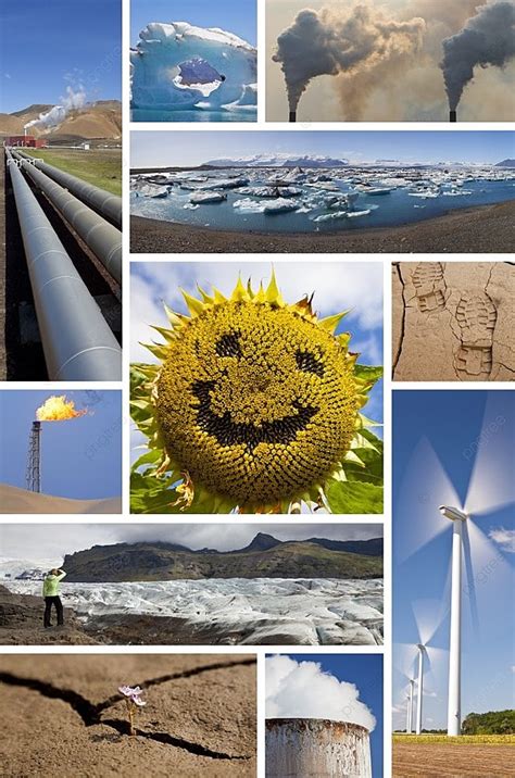 Background Montase Alam Lingkungan Di Islandia Menara Pabrik Industri