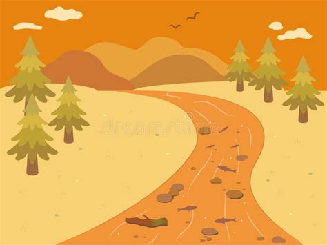 Clip Art Of Simple River Stock Vector Illustration Of Evening 275511192