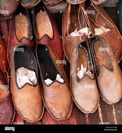 Handmade Turkish Leather Slippers At Arasta Bazaar Sultanahmet