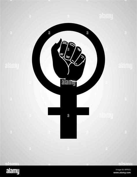 Hand Fist With Female Gender Symbol Stock Vector Image And Art Alamy