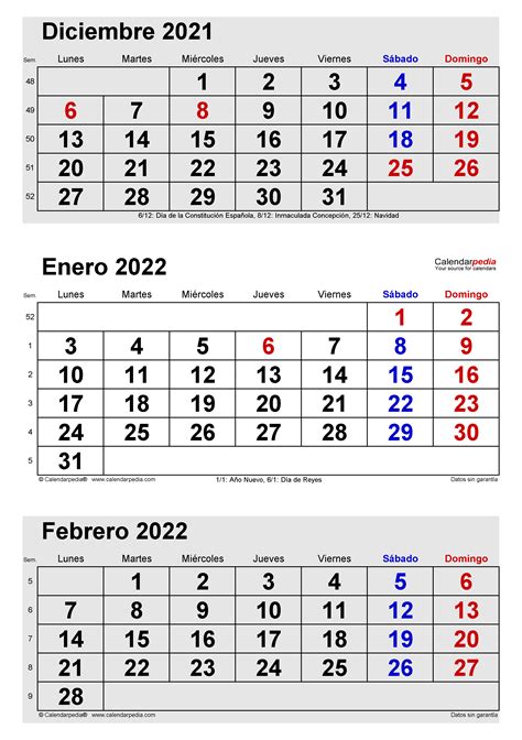 Calendario Enero 2022 En Word Excel Y Pdf Calendarpedia