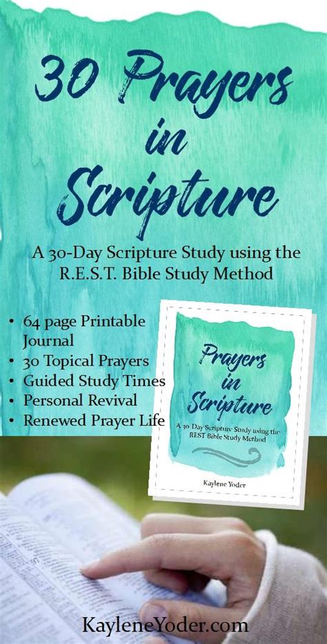 30 Prayers In Scripture A Rest Bible Study Journal Kaylene Yoder