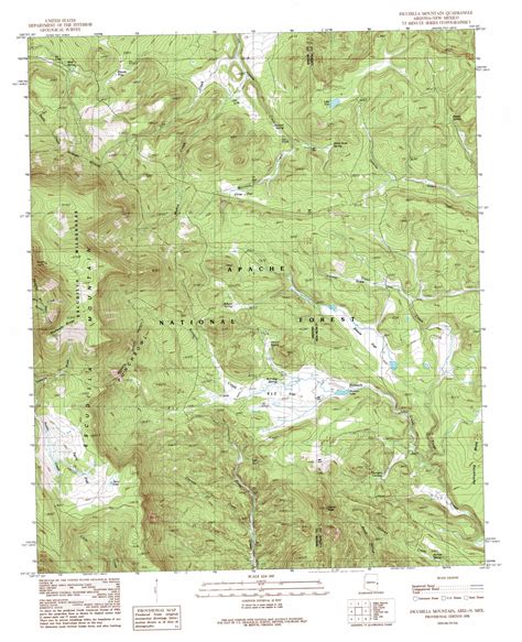 Escudilla Mountain Topographic Map Az Nm Usgs Topo Quad 33109h1