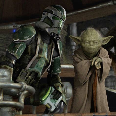 Clone Commander Gree And Yoda Star Wars Clone Wars Star Wars Art Star
