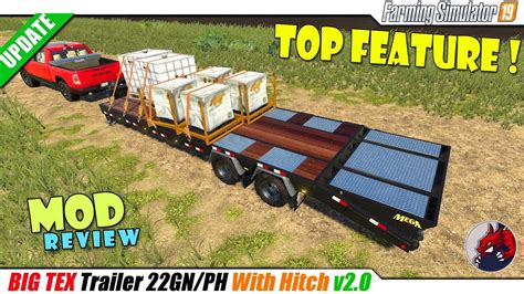 Fs19 Big Tex Trailer 22gnph With Hitch V20 Review Youtube