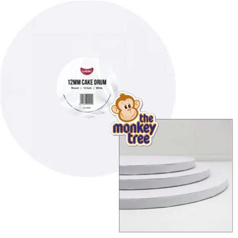 White 12mm Cake Drum 12 Inch Dia 30cm The Monkey Tree