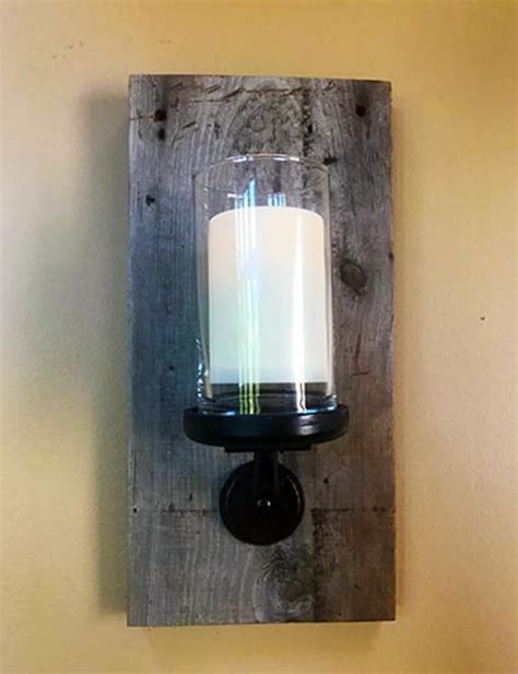 Candle Sconce Barnwood Reclaimed Wood Rustic Farmhouse Decor Candle