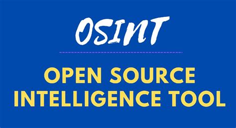 Osint Open Source Intelligence Tool Cyber Taleem