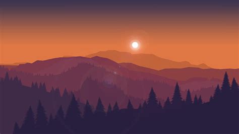 Hd Wallpaper Sunset Mountains Minimal 4k Wallpaper Flare