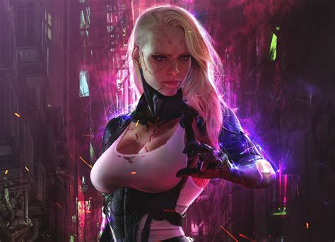 Sci Fi Cyberpunk Blonde Cyborg Girl Woman P Wallpaper The Best Porn