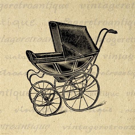 Retro Antique Baby Carriage Clip Art Illustrations Hq 300 Dpi Digital