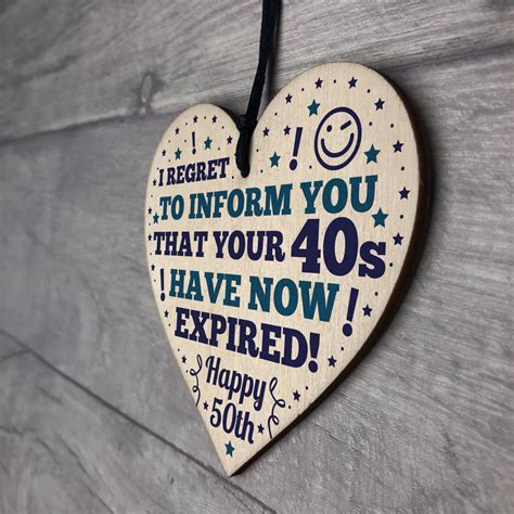 **this post contains affiliate links to products i use and recommend. Novelty 50th Birthday Gifts For Mum Dad Brother Wood Heart