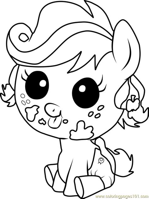 Applejack Infant Coloring Page For Kids Free My Little Pony
