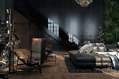 3 Living Spaces With Dark And Decadent Black Interiors