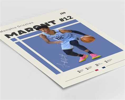 Ja Morant Poster Memphis Grizzlies Nba Fans Nba Poster Basketball