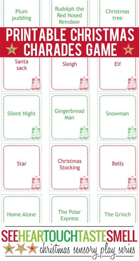 christmas charades cards printable game cards to print and play christmas charades christmas