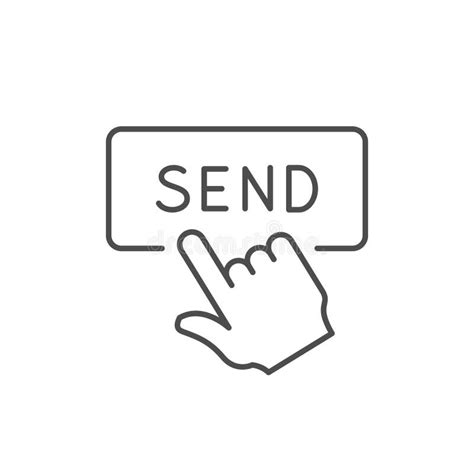 Send Button Line Outline Icon Stock Vector Illustration Of Envelope