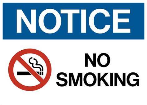 Notice No Smoking Western Safety Sign