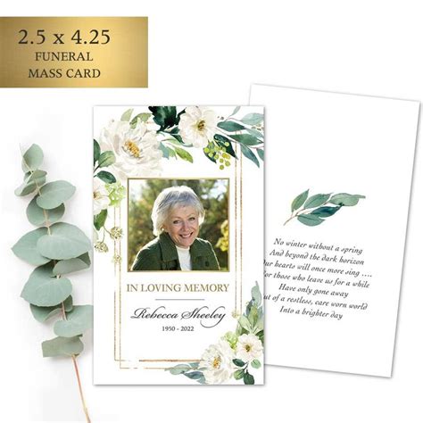 Funeral Mass Card With Photo Printed Funeral Cards Cards Funeral