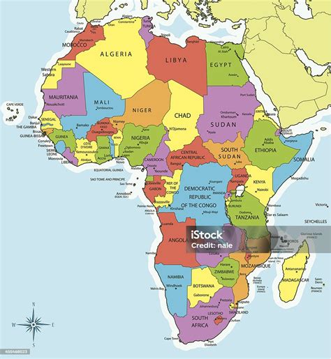Mapa Afryki Krajów I Miast Stockowe Grafiki Wektorowe I Więcej