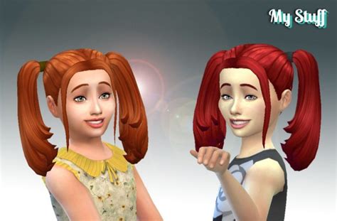 Mystufforigin Harley Quinn Hair For Girls Sims 4 Hairs