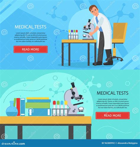 Medical Laboratory Concept Banners Stock Vector Illustration Of