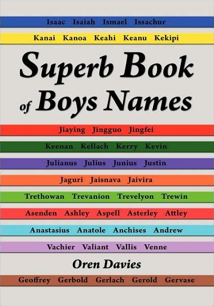 Superb Book Of Boys Names By Oren Davies Hardcover Barnes And Noble®