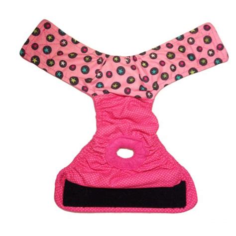 Barkertime Star Circles On Pink Polka Dot Washable Dog Diaper