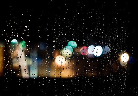 Bokeh Photography Glass Drops Night Lights Rain Bokeh Hd