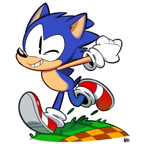 Sonic Running On A Green Hill By Autocartoons On Deviantart