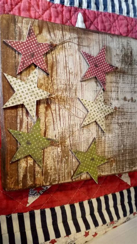 Wood Star Ornament Set Of 6 Etsy