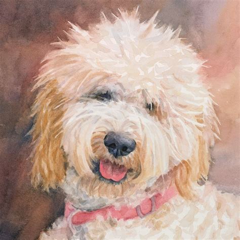 Goldendoodle Print Of Watercolor Dog Painting By Ediefaganart On Etsy
