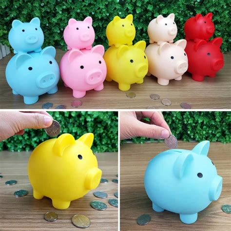 Wooden piggy bank safe money box savings with lock wood carving handmade brown. Cute Piggy Bank Coin Saving-Money Box Cash Pig Kids Children Gift Toy Home Decor | eBay