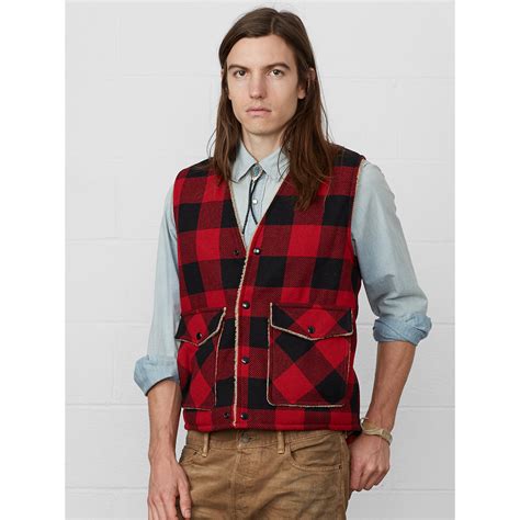 Lyst Denim And Supply Ralph Lauren Buffalo Plaid Vest In Red For Men