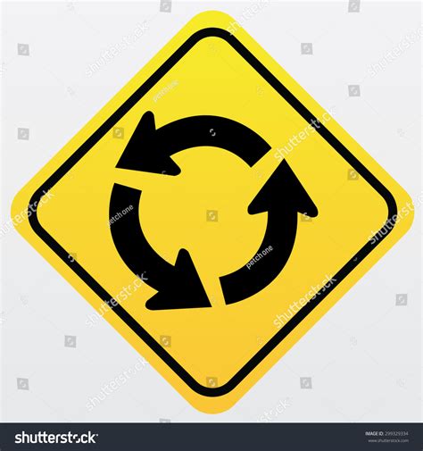 Circular Intersection Warning Sign Traffic Sign Stock Vector Royalty