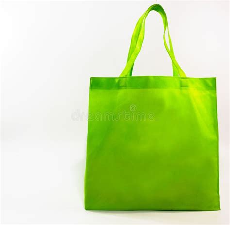 Green Bag For Go Shoppingno Plastic Bag Shopping Bag Concept On The