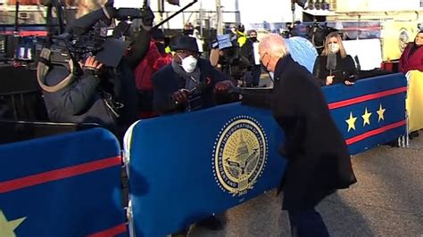 During Inauguration Parade Biden Fist Bumps Members Of The Media Cnn Video