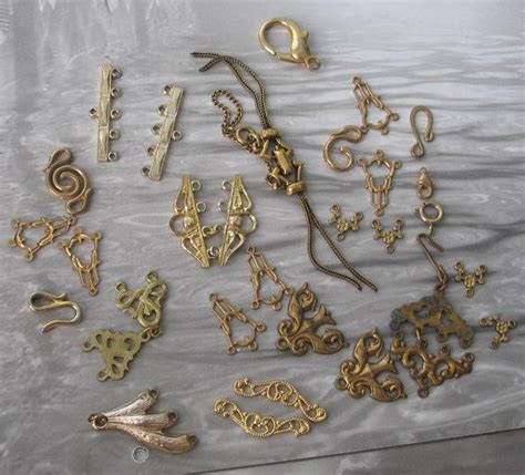 Assortment Of Necklace Findings In Gold Tone Metal By Riveting 450