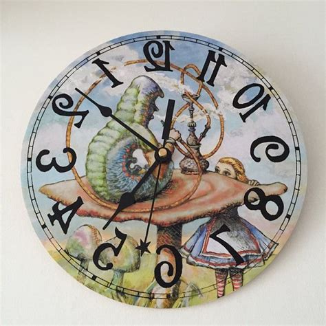 Backwards Clock Alice In Wonderland Mad Hatter Decor Etsy Clock