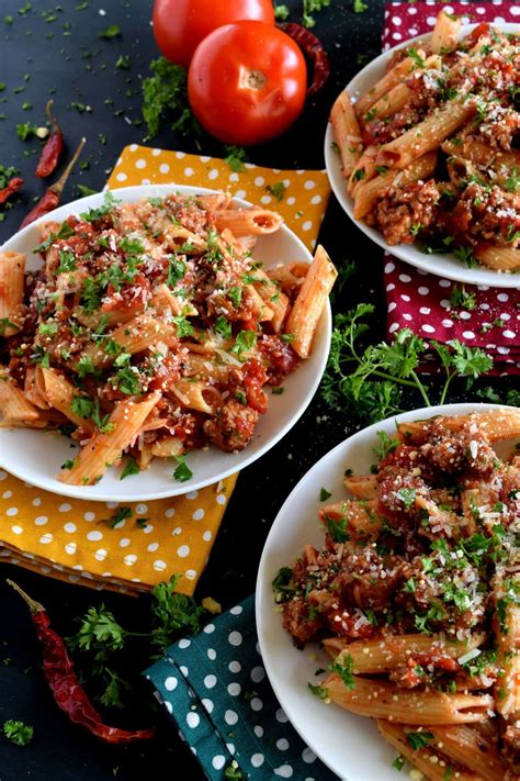 Spicy Italian Sausage Penne Pasta Lord Byrons Kitchen