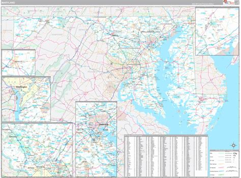Maryland Wall Map Premium Style By Marketmaps Mapsales