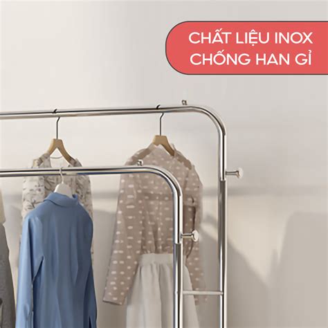 Giá treo quần áo INOX GIÁ RẺ nhưng CAO CẤP tầng để đồ Bút Chì Xanh