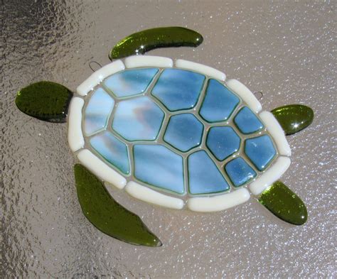 Fused Glass Sea Turtle Glass Honu Ocean Beach Wall Art Etsy