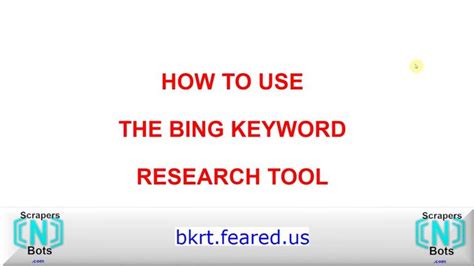 How To Use Bing Keyword Research Tool Video Keywords Research
